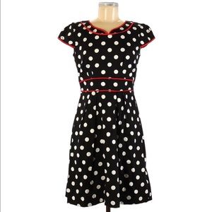 Chetta B Black and White Polka Dot Dress
